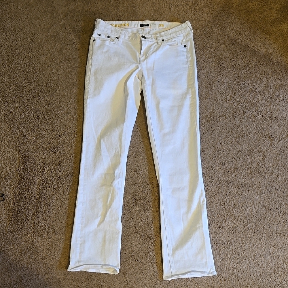 J. Crew White Straight Leg Jeans Classic Style